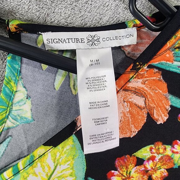 Women's Signature Collection Floral Print Jumpsuit Ruffle Sleeve Size M - Picture 6 of 14